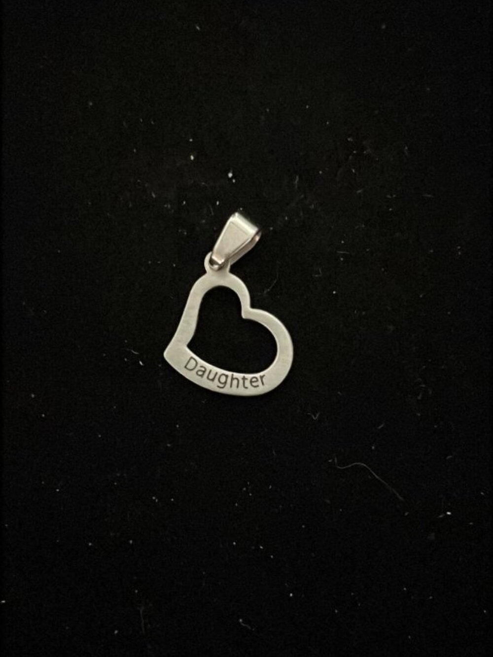 Silver Tone Daughter Open Heart Charm